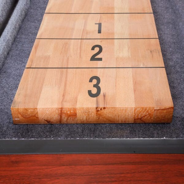 Shuffleboard Table with written numbers