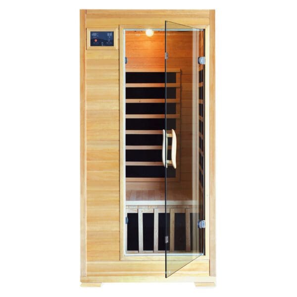 Person Hemlock Infrared Sauna with glass door