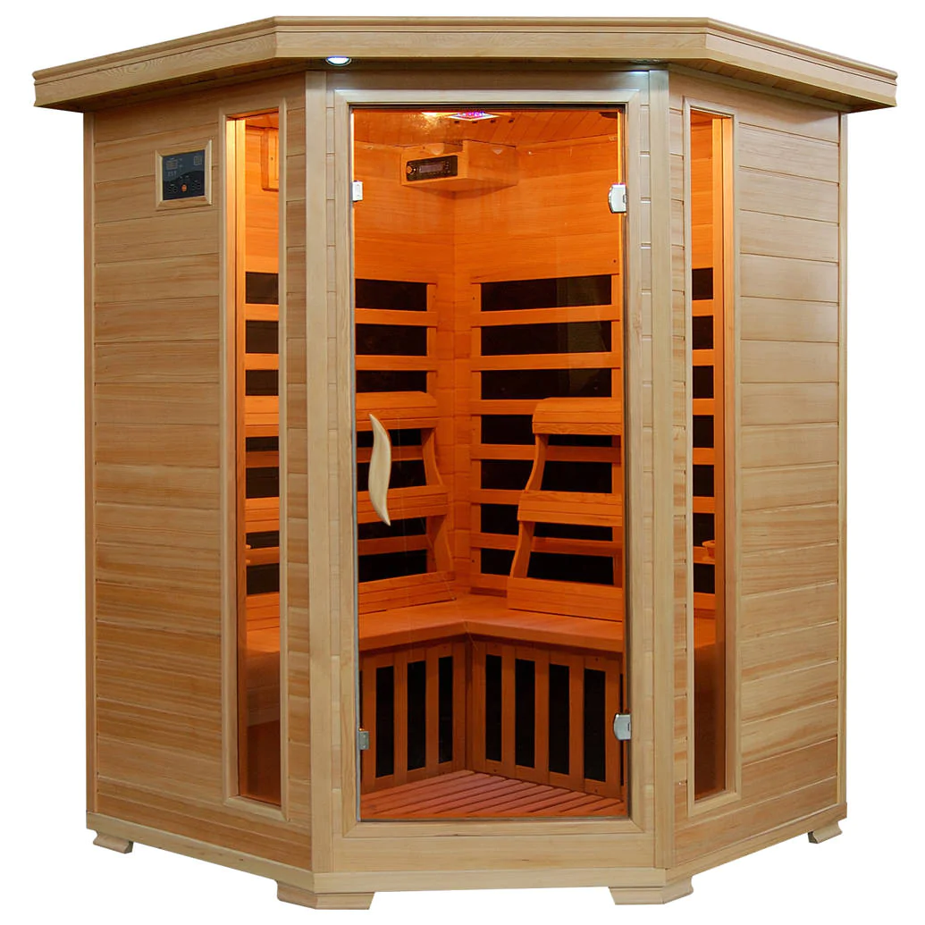 Santa Fe 3 Person Hemlock Corner Infrared Sauna