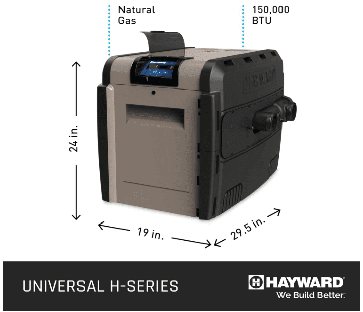 Hayward Universal H-Series 150,000 BTU NATURAL Gas Pool Heater with Cupro Nickel Heat Exchanger - Image 3