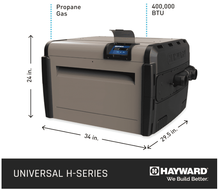 Hayward Universal H-Series 400,000 BTU PROPANE Gas Pool Heater with Cupro Nickel Heat Exchanger - Image 3
