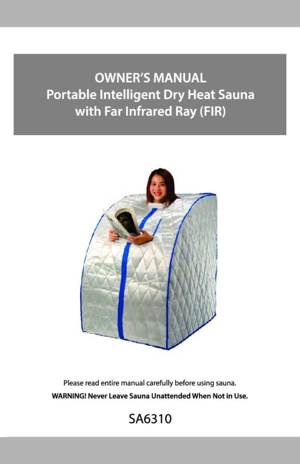 The owner's manual for the Rejuvenator Portable Sauna.