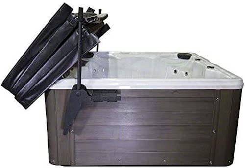 An Ultralift Visionlift Boomerang Hot Tub Spa Cover Lifter System on it.