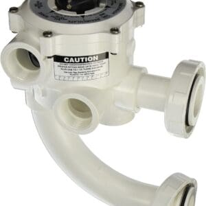 A Pentair 261177 1-1/2-Inch Threaded Multiport Valve Replacement Pool and Spa D.E. Filter on a white background.