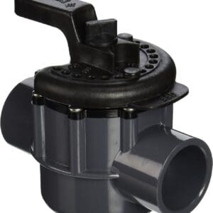 A gray plastic Pentair 263038 1-1/2-Inch 2-Way PVC Diverter Valve on a white background.