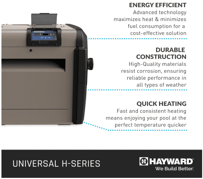 Hayward Universal H-Series 150,000 BTU NATURAL Gas Pool Heater with Cupro Nickel Heat Exchanger - Image 4