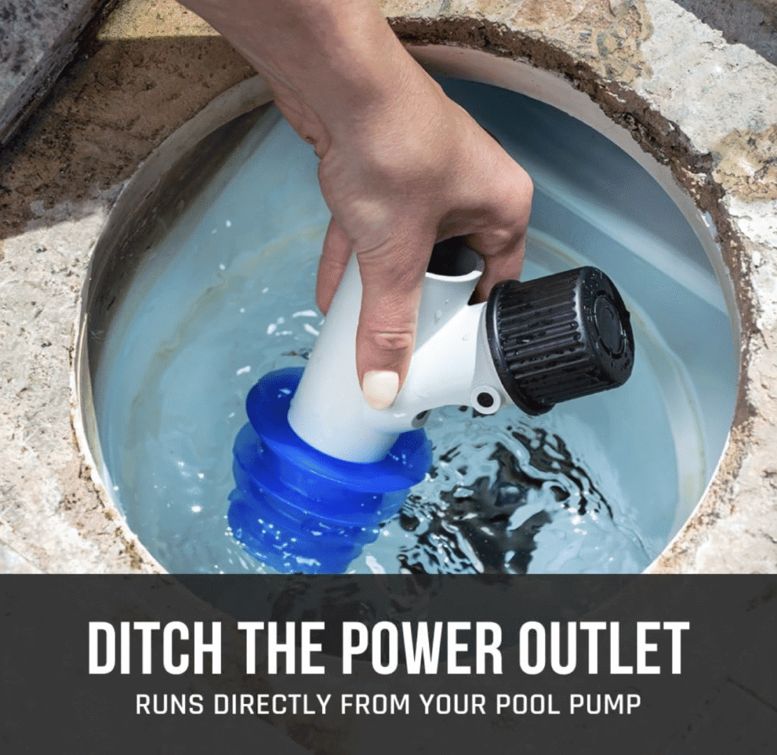 Hand inserting device into pool pump outlet.