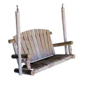 Lakeland Mills 4-Foot Cedar Log Porch Swing, Natural