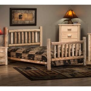 Lakeland Mills Rustic Appeal Low Bed, Double in Unfinished ,