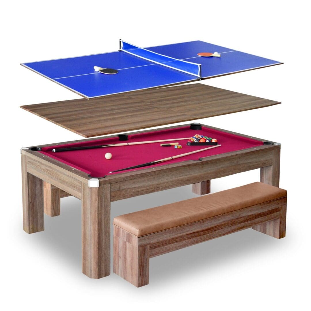 Convertible pool table with ping pong top