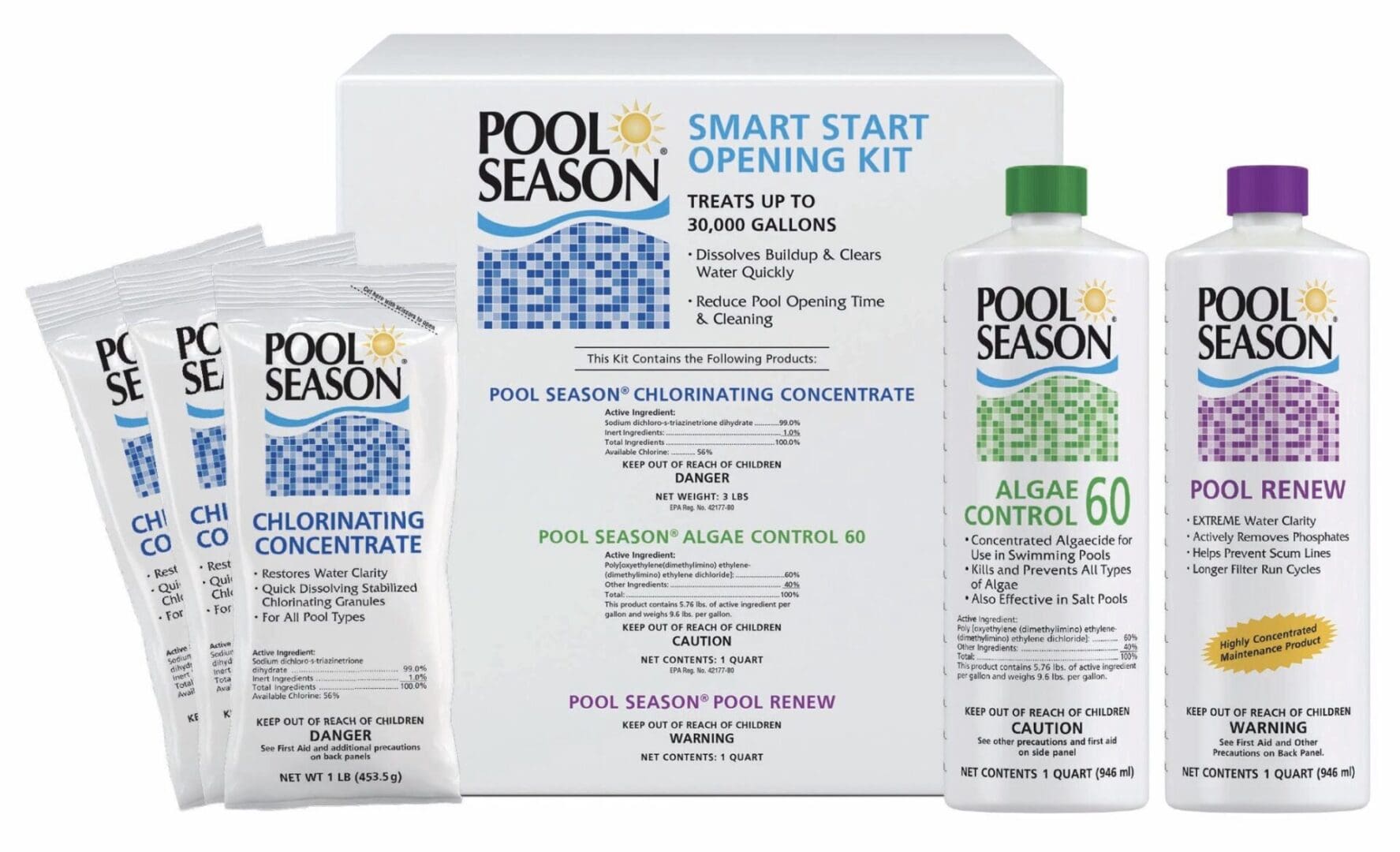 Pool Season Smart Start opening kit bottles